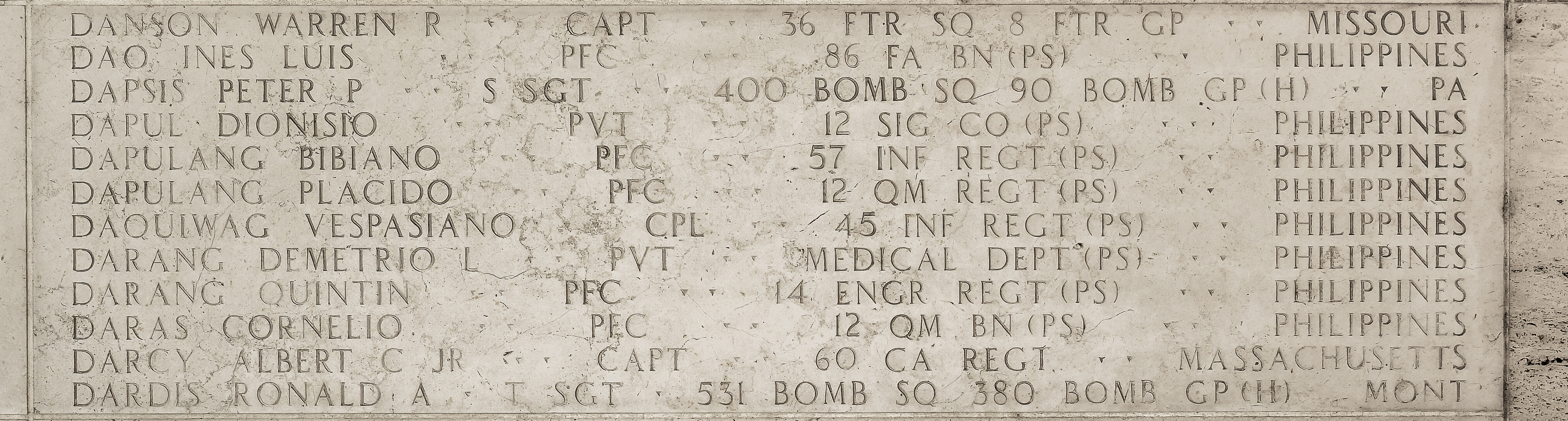 Ronald A. Dardis, Technical Sergeant